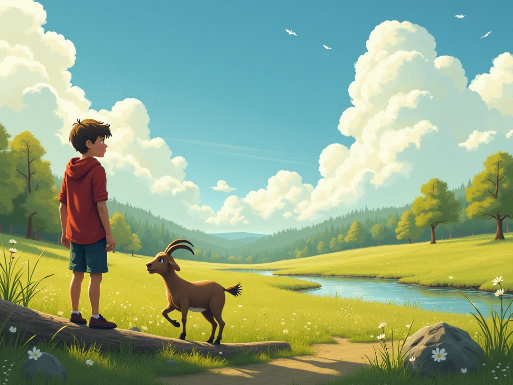 It was a sunny morning in the Meadow of Miracles, and Greyson stood tall, his bright eyes watching
the clouds roll in.
“Something feels different today,” he said, his voice calm and wise.
Jabari somersaulted over a log and giggled.
“Let’s race to the stream! Last one there is a grumpy goat!”
But Greyson didn’t move.
Desoriah walked up gracefully, brushing twigs from her curls.
“You sense something, don’t you, Greyson?” she asked.
He nodded. “Yes. I had a dream last night. Like Noah in the Bible… A storm is coming, and we must
prepare.”