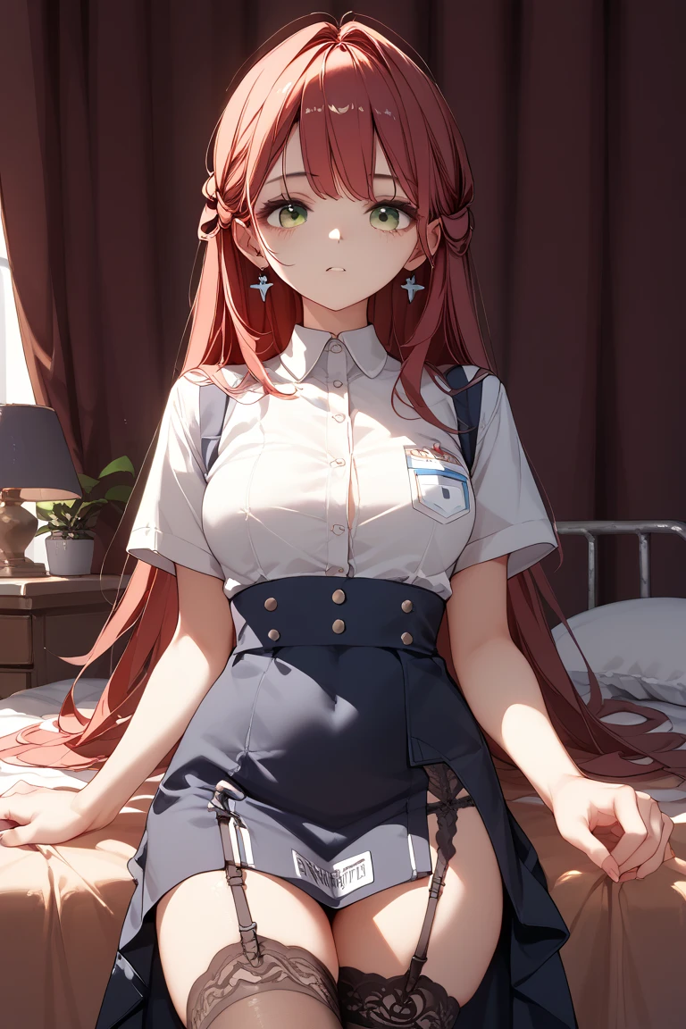 masterpiece, best quality, 1girl, school uniform, white shirt, bow, skirt <lora:Nilou-000060:1>