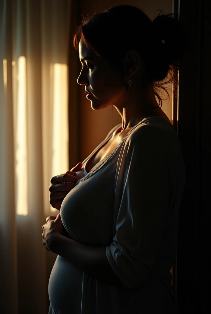 Beautiful elderly woman, cute,sexy,55 years old,,sexy, old woman,freckles, super long suckable droopy tits:1.6 Big saggy Breasts, torpedo tits,  Nude, popped out, nipple seen, one boob out, , Side boob, Curly Hair bunches like a school girl, loop earrings, hair bunches, cute hair, rosey cheeks, Create a highly detailed and realistic oil painting of a Filipino woman bathing. She has long, dark hair, and is depicted in a warm, intimate setting with sunlight streaming through a window behind her, illuminating her figure and casting gentle shadows. The background features rustic, earthy tones with hints of a tropical environment visible through the window. Her expression is calm and serene, and she is dressed in a delicate, partially transparent garment that clings to her wet skin, adding to the painting's sense of realism and intimacy. The artist's brushstrokes should be visible, adding texture and depth to the painting, capturing the play of light and water on her skin and surroundings.