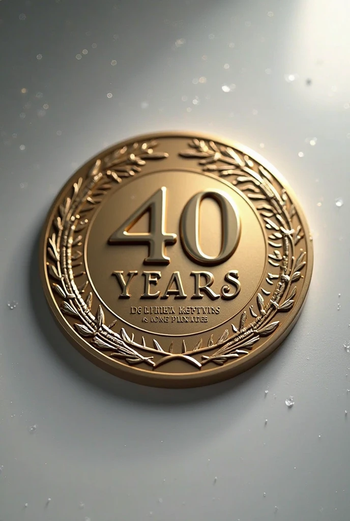 Médaille travail 40 ans avec nom « HEREDIA ». Avec écrit dessous « Merci pour tes années parmi nous »