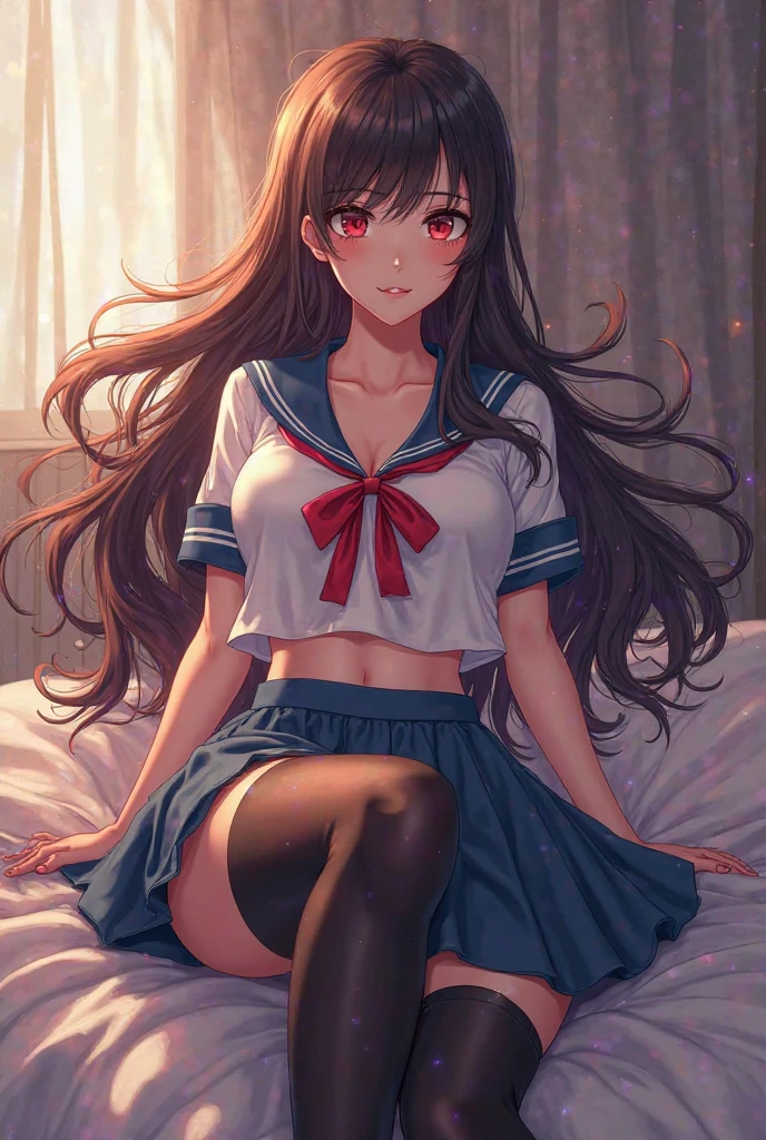 Sailor Mars is pushed down on the bed, her legs spread wide, and a man inserts his penis into her、Highest quality、blush、Painful expression