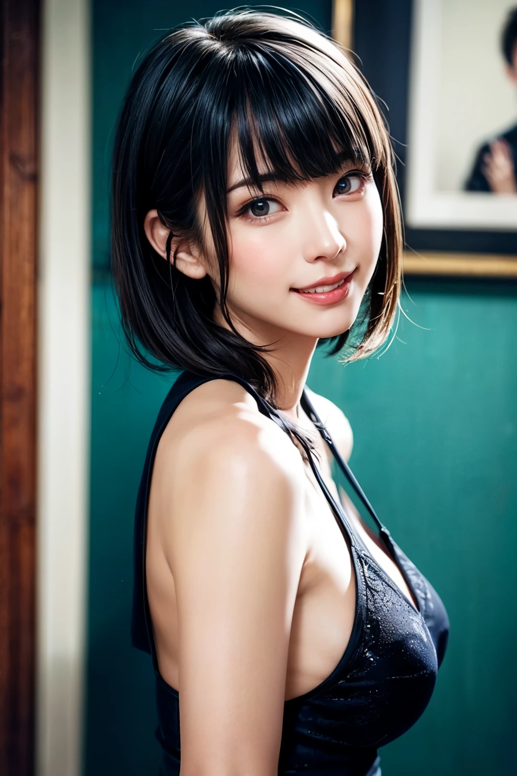 arafed asian woman in a black bra top posing for a picture, chiho ashima, Yoshitomo Nara, sui ishida with black hair, mayuri shiina, sophisticated gravure idol, realistic young gravure idol, yuuka kazami, young sensual gravure idol, kotegawa yui