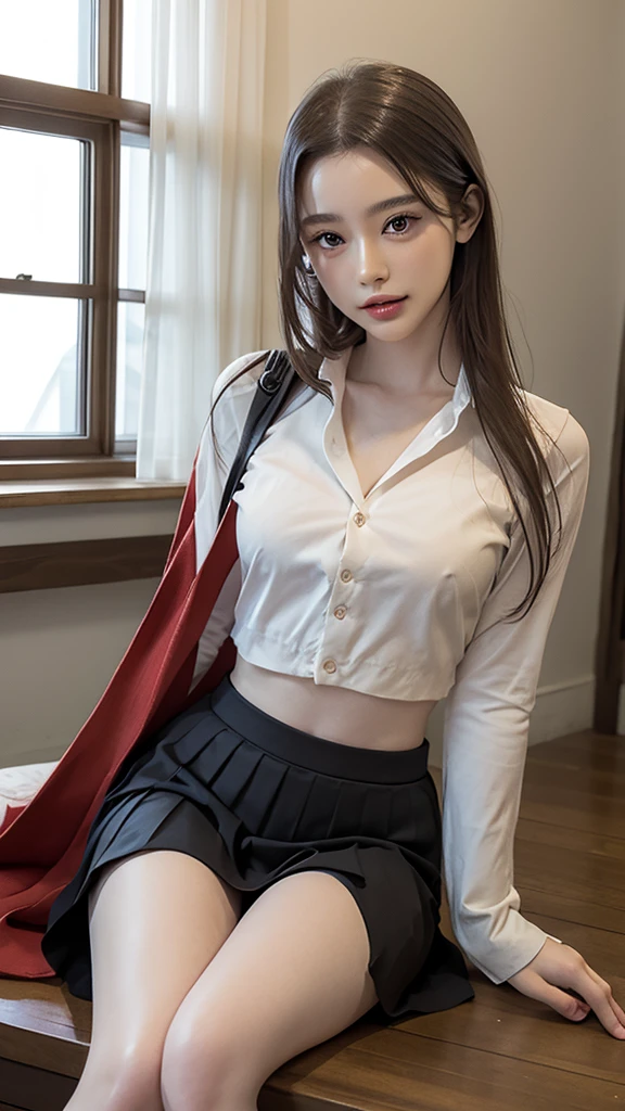 japanaese girl、a 18 year old girl、Long、brawn hair、bangss、Brown-eyed、Perfect figure、Transparency、The sheen、Gloss、discreet breasts、校服、Navy blue ribbon、Light blue shirt、pleatedskirt、red bra、Red panties、Hikaru、Burning Body、hposing Gravure Idol、on train、Beautiful feet、Strong sunshine、Odious、Colossal tits、Rain-drenched body、女優、Gravure idol posing、乃木坂アイドル、韓国アイドル
