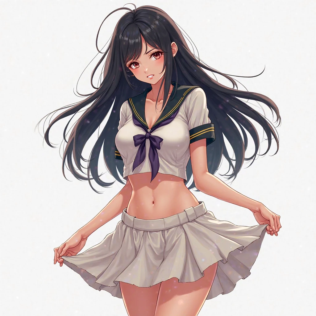 masterpiece,highest quality,ultra high resolution,anime,fantasy,In summer,flower garden,2 girls,japanese girl,16 years old,long hair,small breasts,(sexy white sleeveless sailor clothes:1.3),(Low-rise flared miniskirt:1.3),sexy,white rio cut pants,belly button_cut out,gravure,(slot machine:1.5),See through,Suspension bridge,dancing,