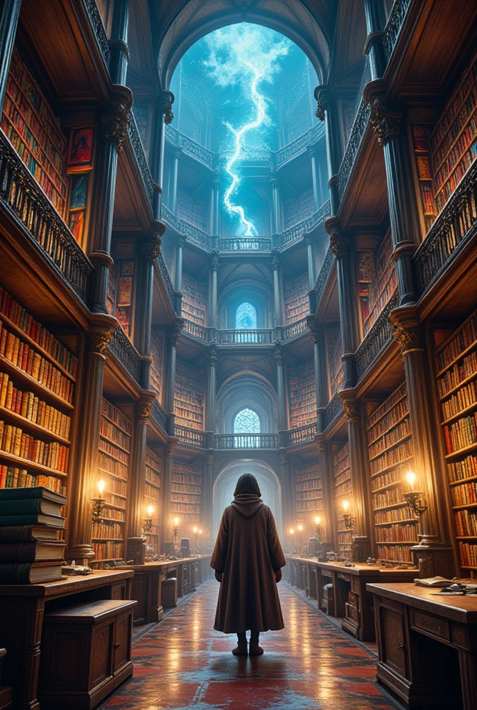 Close up of a bookshelf filled with lots of books, Magic Library, standing inside a Magic Library, Item Search Puzzle Book , very detailed, Magical Doorway , book filled, Book Cave, そこら中に本がある,  Bookshelf Small Library , inside a castle library,  brightly colored books , A room like a puzzle, fancy library,  Inside an Old Magical Store 