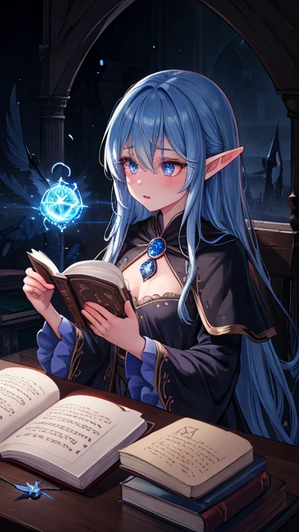 (Masterpiece, excellent picture quality, delicate CG, beautiful eye details, ultra-detailed, complex details: 1.1), 8k wallpaper, exquisite facial features, (1girl, solo: 1.4), long hair, striped hair, (elf, aura: 1.3), exquisite eyes, glowing eyes, earrings, panties, anklets, chest, necklace, magic wand, (purple flame: 1.3, feathers, (magic circle, magic ball: 1.3), (flying paper in the air: 1.4) , magic circle, spell, night, darkness, (prismatic hair, 1.4) starry background, (colorful splash: 1.3), splash art, real lighting, cool magic special effects, high saturation, extreme color, (white particles that are illuminated Surround the whole body: 1.3)