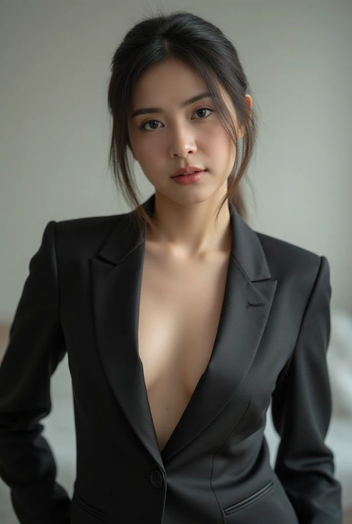 (smile)、((nipple見え))、(translucent shirt:1.2)、(In 8K、highest quality、masterpiece:1.2)、(genuine、photogenuineistic:1.37)、Super detailed、1 girl、cute、、、beautiful and detailed sky、office、sitting、date、(blush your nose)、 (perfect beautiful beautiful face:1.15)、(closed mouth)、細やかなbeautiful eyes、(skeleton shirt:1.1)、daytime、、short cut hair、、white lace、(short hair:1.5)、floating hair、body、20 year old woman、brown hair、、brown eyes、small head、((M cup fashion girl、beautiful eyes、genuine face、genuine skin、genuine-looking face、genuineな肌、fine eyes、、(No underwear:1.3)、、viewer、Look carefully at the face and chest、, see-through shirt。the tip of the chest sticks out。Areola is protruding。(The shape of the genitals is clearly visible), lots of eyelashes。black eyeshadow。bright red lips。black sexy high heels。pubic hair。The lower abdomen is bristly。thin。thighs are open。pubic hairが非常に多い。nippleは非常に突き出ています, そして繊細なbody型、dark blue suit、camel'With toes、protruding pussy_nipple