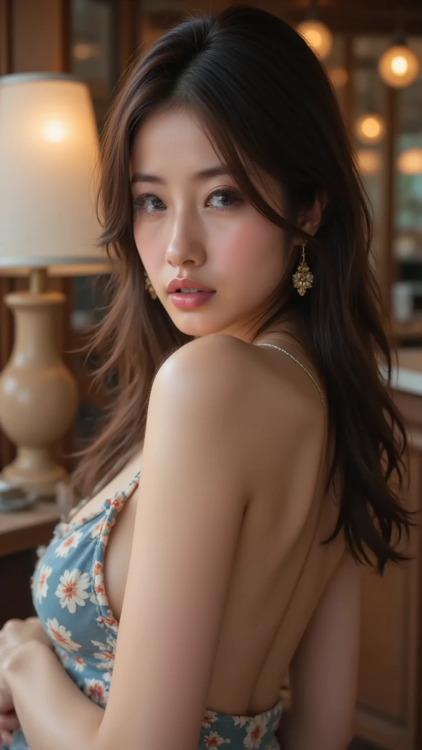 masterpiece, highest quality, 8K, absurd, beautiful girl, cute, outdoor,(Half body:1.2), (full nude:1.5), Wearing a Pasmina Hijab, (dark brown long hair),nice body, no makeup, Bukkake, law of near and far, Depth of bounds written, surreal, High resolution, picture, sharp focus, nffsw, face light, dynamic lighting, best detail, Sit on the floor, earrings, 極端なdetailed、超detailedな、detailed、real skin、delicate features、Easy Negative