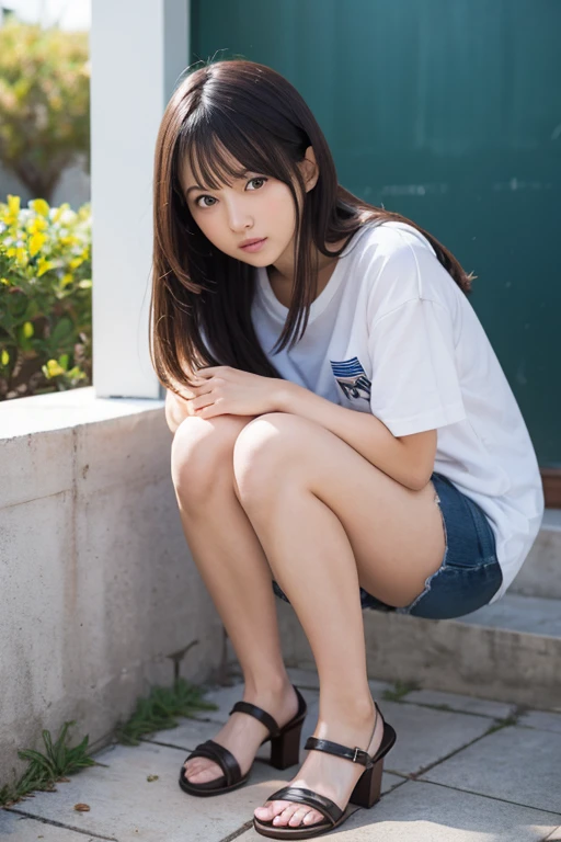 (realisitic、Photorealsitic:1.37)、(8K、Raw photography、top-quality、masterpiece:1.2)、Very cute woman、ultra-detailliert、Heart-shaped pupil、physically-based renderingt、超A high resolution、Kodak Vision Color、Captured with an Arricam LT camera、bokeh dof、foco nítido、(((Correct anatomy:1.2)))、1girl in, Full body, From below, POV, Squatting, (Peeing), Bangs, Mouth mask, Skirt, Black eyes, Mole, Sweat, , masutepiece, Best Quality, ultra-quality, High quality, Realistic, photographrealistic, Raw photo, Hyper Detailed, intricate-detail, Winters, Snow, Park,