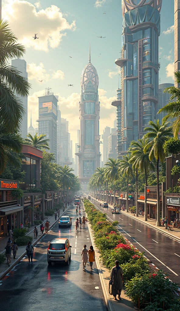 Create image of kochi a city in kerala in 2050