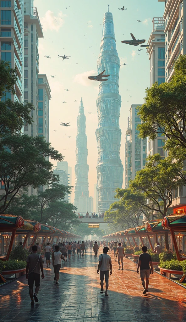 Create image of kochi a city in kerala in 2050