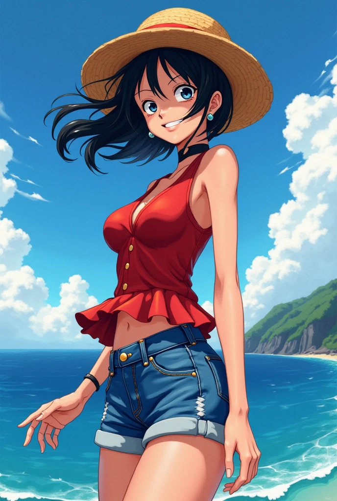 Nami, one piece, one piece dress, red short hair, cute look , big white dress
