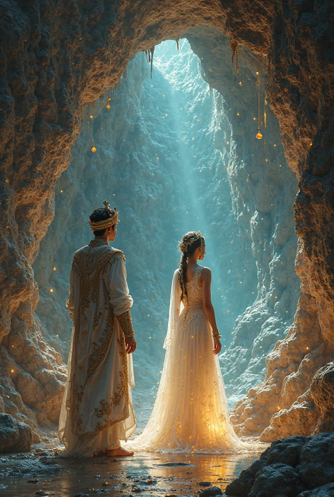 Young king rajkumar एक जादुई गुफा में पहुँचा। वहीं female pari परी उसका इंतज़ार कर रही थी। Magical gufa place 