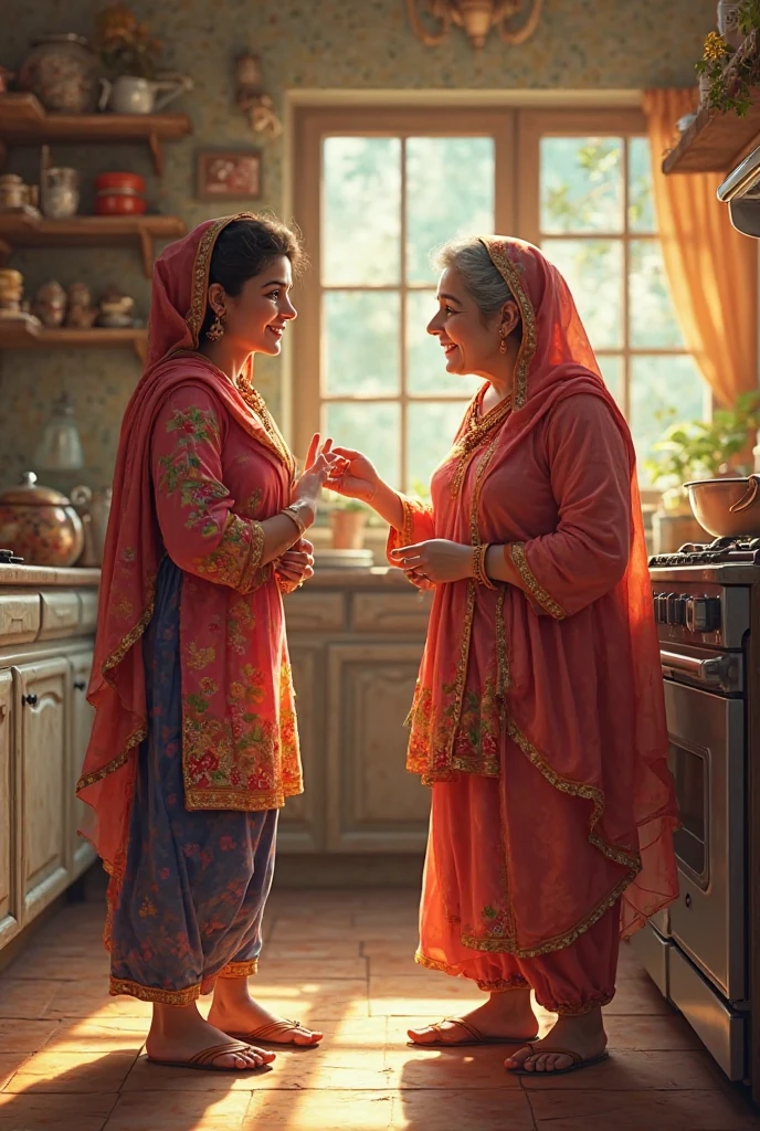 Funny pathan girl and her mother in law in kicken