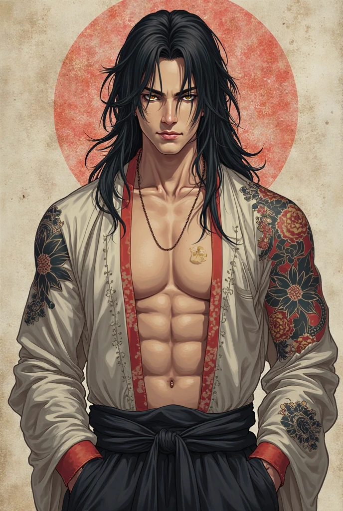 Create a vampire character named Nebur Belmont. His physical features should be similar to those of Alucard from Castlevania: Symphony of the Night. Nebur Belmont should have an elegant and mysterious appearance, with long silver hair, piercing eyes and sharp facial features. Wear dark and gothic style clothes. Your presence must be imposing and noble, reflecting his aristocratic origin and supernatural power. With the full moon in the background