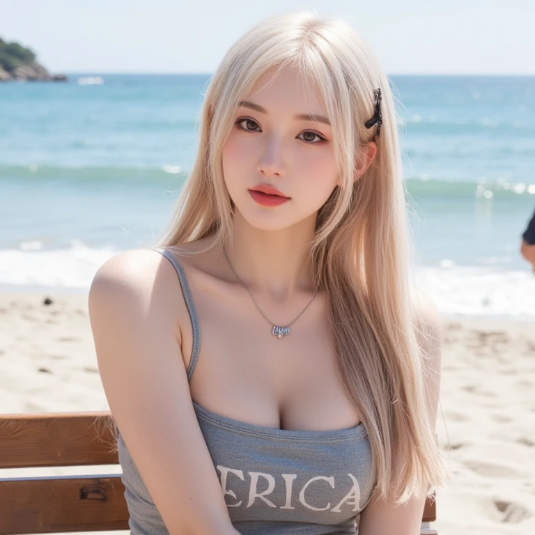 a gilr, Lie down on the grass, Overhead camera, sharp focus, handsome,plump legs, skinny,professional lighting,city, eyelines,gold necklace,rendered eyes,tall body,adult woman,hair ornament,instagram most viewed,official wallpaper, official art,(kpop idol), mini skirt, half-closed eyes,building,((photorealistic painting art by midjourney and greg rutkowski)),((supermodel)) <lora:koreanDollLikeness_v10:0.6>