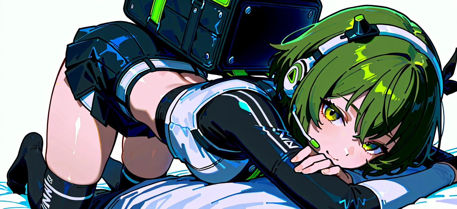 Best quality, (masterpiece:1.2), best detail face,1 girl, big breasts, 18 yo, 8k,absurdres,unity 8k wall paper,(extremely detailed:1.3), highest realistic, (retro headphones:1.1), (soft neon light:1.1), Her room full of music equipment and plants, Leaning back on the chair with a casual attitude, clothing in summer, natural color palette
