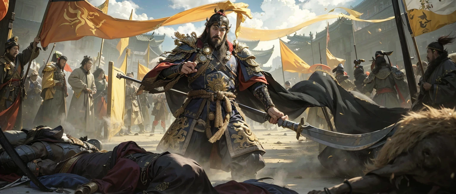 head戴范阳笠，Song Dynasty，East，China，Ancient，Di Qing，hand上抓了mask，General，Soldier，Victory in the war，mask，青铜mask，armor，Three Kingdoms，China古风，Refinement，strong ones， male，Refinement，hand，middle aged，cloak，flag，banner，Muscle tissue， Warrior，man，brunette，Guan Yu，man的Face，Cold，human nature，Face，head发，Hairline，man的Face， 个man，one person，head，Face，armor， beard，Clothes are，tape， Decorate style ，Metal，Metal，gold medal，Cloth Pleats，hanfu，32k ，（ masterpiece，Top Quality，best quality at best，Official Art），（ 8,000，best quality at best， masterpiece：1.2），（（（white background，）））（Strike /baoxiang），Ancient，Asian ， masterpiece, Realistic image of rural Three Kingdoms . genre realistic, novel，Metal，32k ，（ masterpiece，Top Quality，best quality，Official Art）