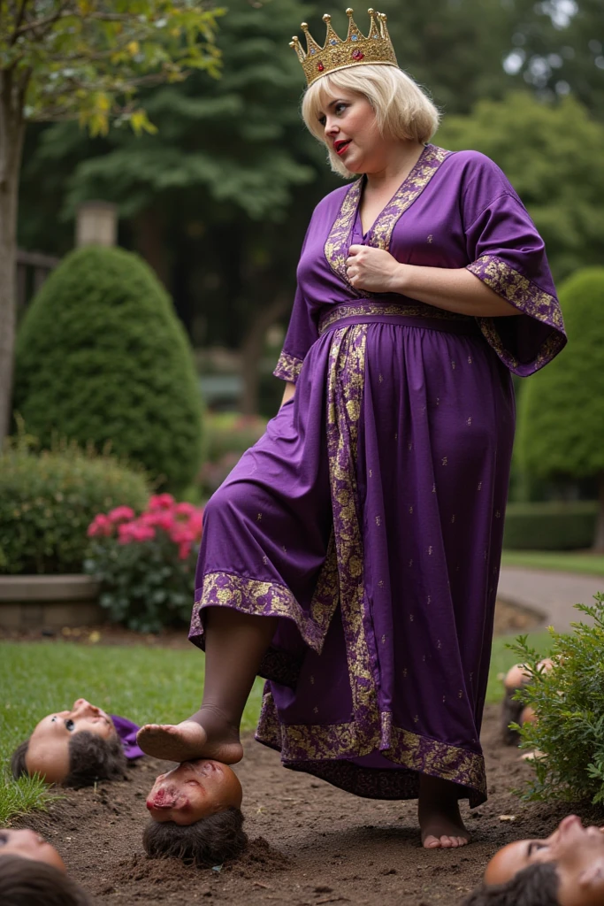A mother and her , green plants and flowers
