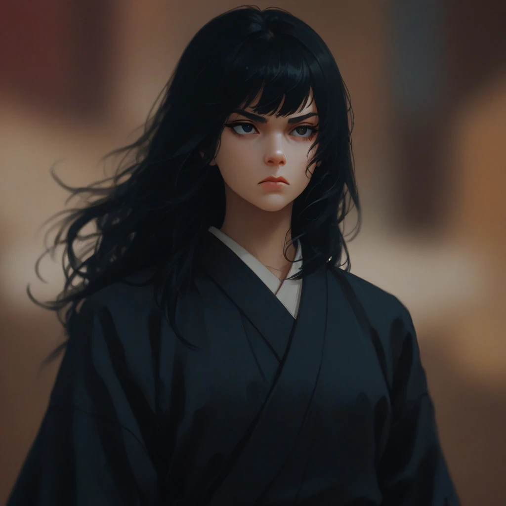 High Resolution, Black Hair, Long Hair, Serious, Depth Of Field, Abstractionism, 