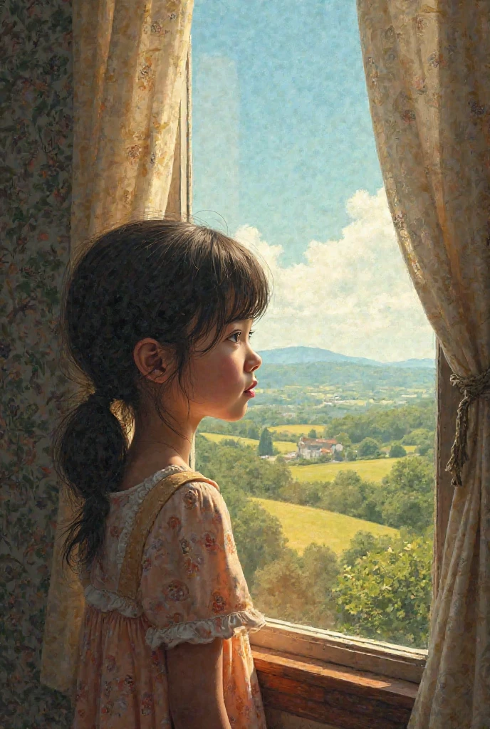 One girl watching the window 
