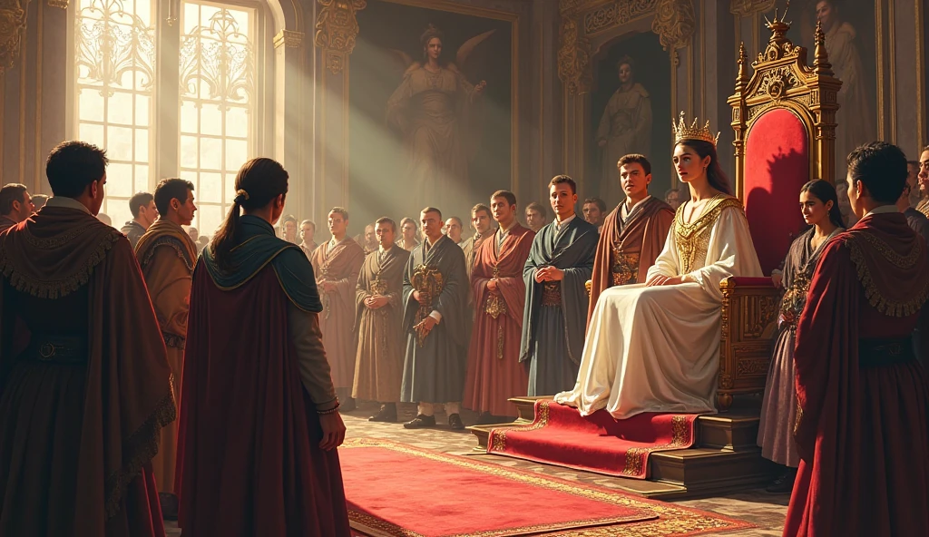 The Queen's citizens are talking to the Queen.