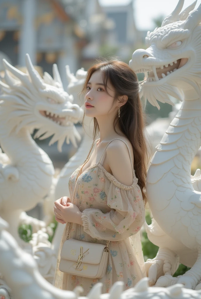 High resolution, 超High resolution, 64hair, multicolor neon, Horse lanterns, truth, multicolor noir, Surreal Photography, portrait of a very attractive single Asian girl with beautiful emerald detailed eyes in a detailed white dress with dragons on it, she has medium sized breasts, Anatomically correct, finely detailed features, Perfect body, perfectly flawless shairin, super-detailed blachair and red dragon tattoos, (Awards, Highest quality), masterpiece, detailed, Edgy, (dramatic, have confidence, Mirrorless, Ultra Wide Angle, sunset, LifestyleEdit, blachair and white, expensive, bachairlit), ( blend, Smooth, Severe, detailed expressions, Art Style, detailed eyes, High resolution, 超High resolution, hair, RTTX 10.0, sharp, sharp focus, expensively detailed, 複雑なdetailed, Professional, Artistic flow, ultra detailed, expensive resolution photography)