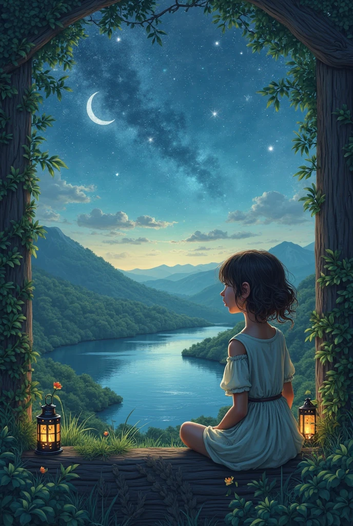 Once upon a time in a small village nestled between lush green hills and a shimmering lake, there lived a young girl named Elara. She had an insatiable curiosity and a heart full of dreams. Every night, as the stars twinkled above like distant lanterns, she would sit on her windowsill, gazing at the horizon, longing for adventure beyond her village.