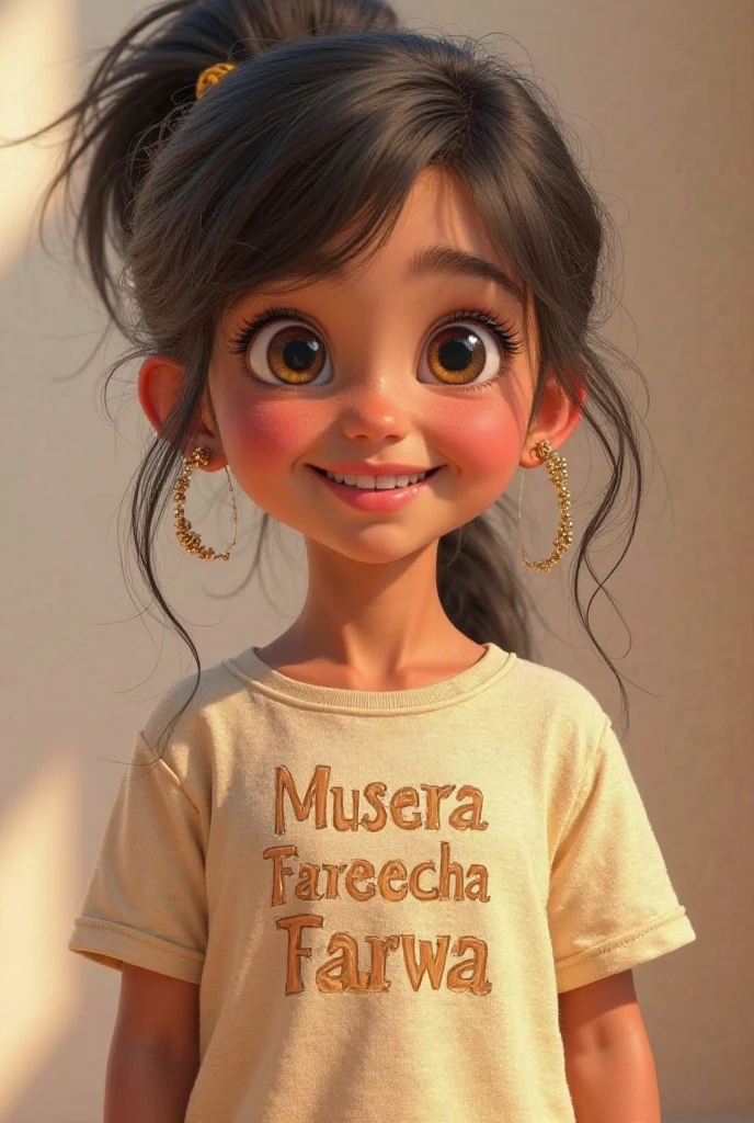 A 13 year old girl, with a tender face, dark skin tone and straight black hair, with a large and striking text that says "Momazos Nadia"