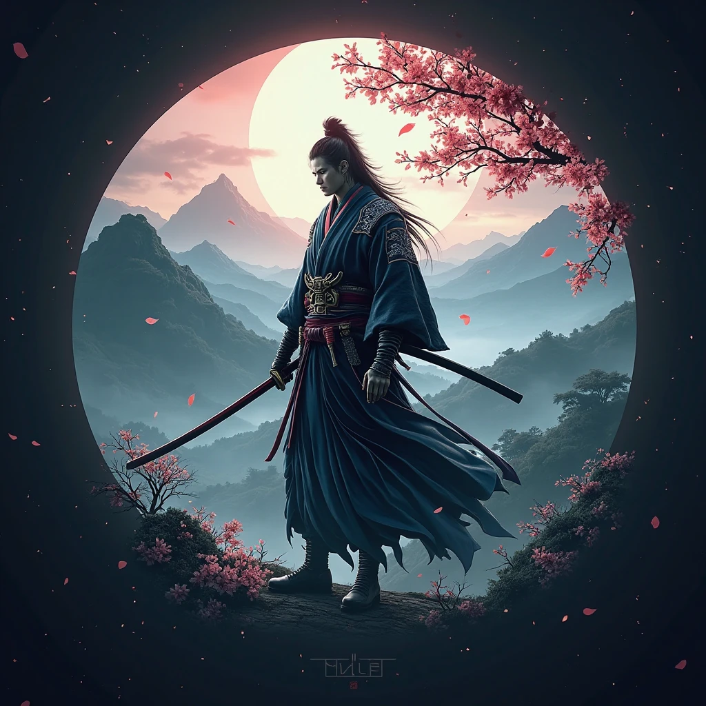 gaming channel logo in 8k in the theme of ghost of tsushima and elden ring