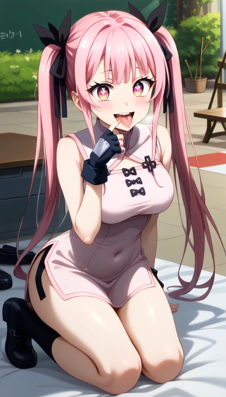 best quality, insanely detailed, nino nakano, , blush, public background, bare-shoulder, a ribbon, stockings, pussy, , blue lingerie garterbelt, cheerful eye, nsfw, Taut Underwear