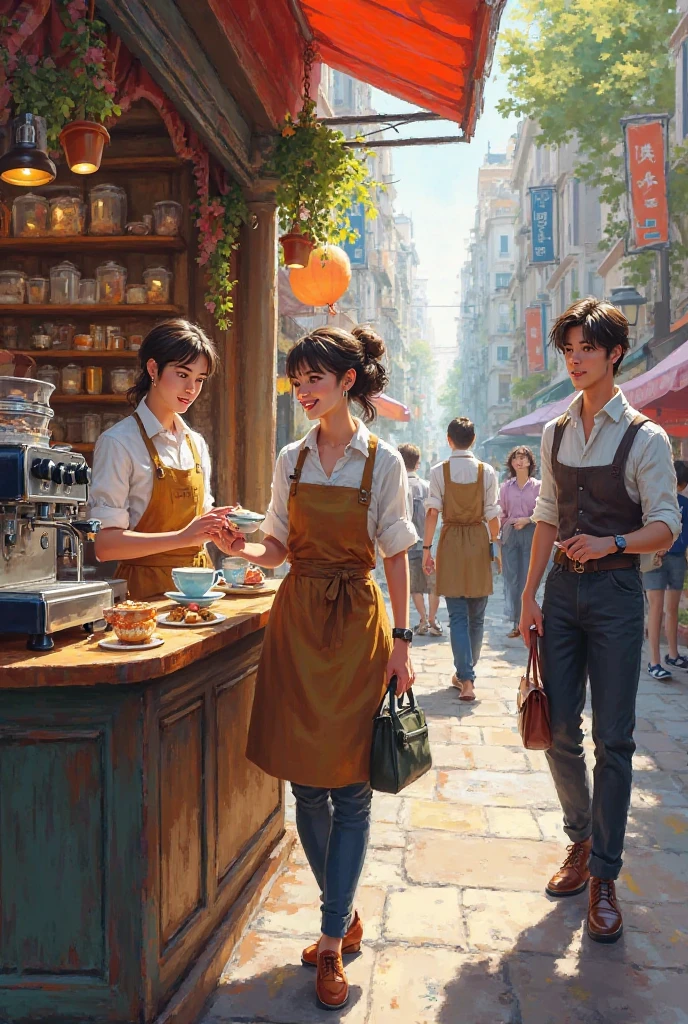 Cafe owners and salespeople