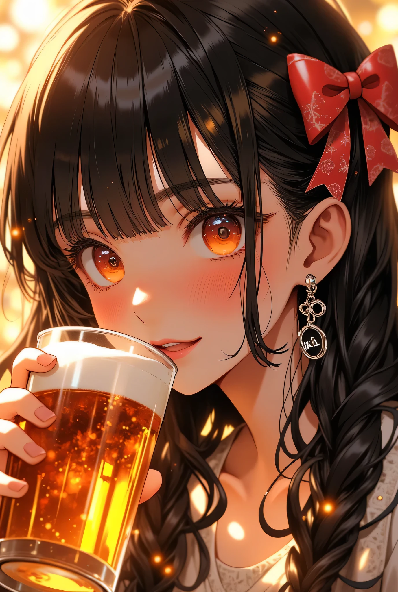 (EyesHD:1.2), masterpiece, best quality, ultra-detailed, very aesthetic, sharp focus, depth of field, vibrant colors, ray tracing, best lighting, detailed illustration, detailed background, cinematic, beautiful face,beautiful eyes,
Top quality, details, girls, two girls, good friends, next door, two cute girls, drinks, alcohol, beer, cocktails, New Year's Eve, year-end, year-end party, drinking party, girls drinking, not drinking Two girls, slightly drunk, blushing, bright smiles, happy expressions, happy smiles, bright room, warm room, fun atmosphere, masterpiece, high resolution, high quality, intricate details