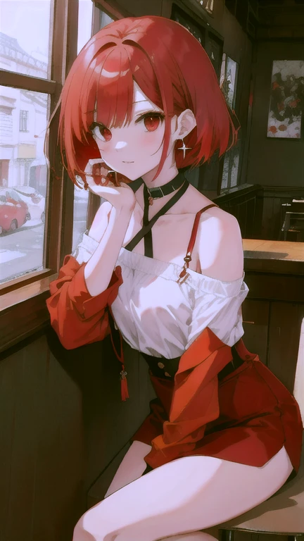 Arima etc.., Arima Kana, (Red eyes:1.5), Red Hair,Long Hair,happy smile, smile, Open your mouth,Hair Bun, single Hair Bun,Redhead,Off-the-shoulder shirt,Exposing shoulders,skinny pants,Stiletto heels,sitting cross-legged on a chair,There is a lunch box on the table,whole bodyがイラストに入るように,Daytime,Clear skies,
壊す looking at viewer,whole body,
Breaking indoors,office, (masterpiece:1.2), highest quality, High resolution, unity 8k wallpaper, (shape:0.8), (Beautiful and beautiful eyes:1.6), Highly detailed face, Perfect lighting, Extremely detailed CG, (Perfect hands, Perfect Anatomy),
