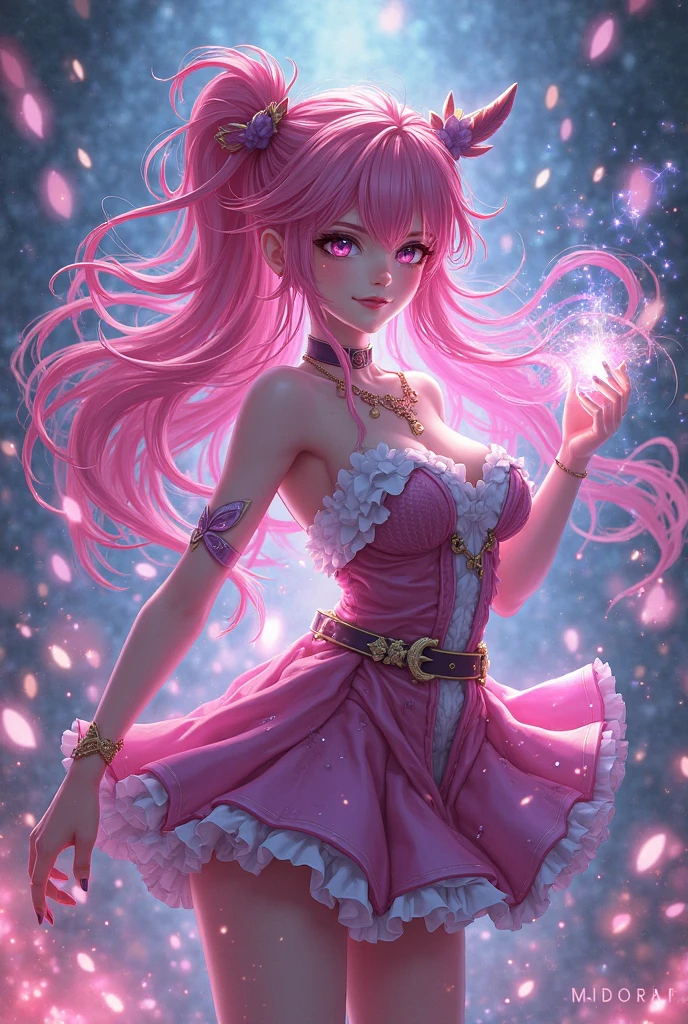 Shermie

Character Style: Kotobukiya
Magical Effects: Mana Surge, Magic Particles
Optimized for: Midjourney
Art Medium: Digital Art
Pose: Action Pose

Enhancements: Highly detailed, vibrant colors, dynamic effects, magical glow, energy particles, dramatic lighting, 4k resolution, sharp focus, anime aesthetic