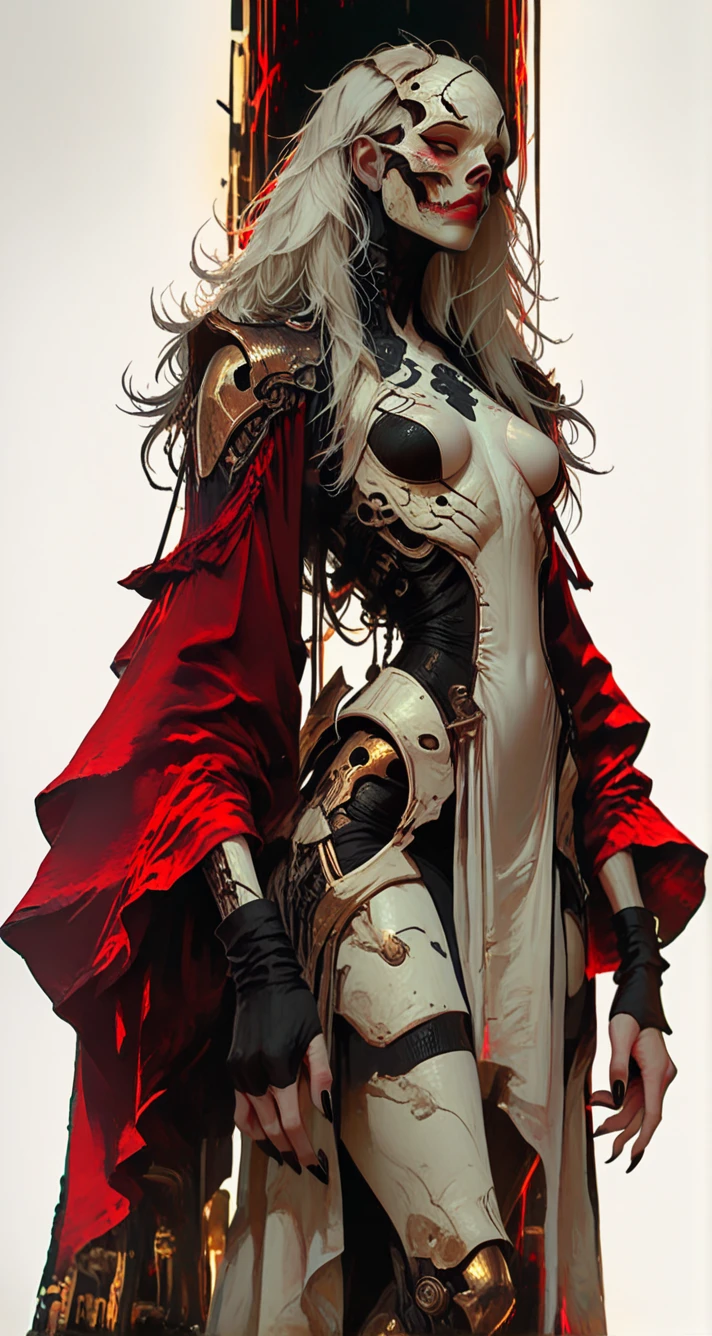(best qualityer))), (((manga strokes))), woman red dragon knight, (((red helmet))), metal panties, medieval albino girl, Barbed wire garter belt, breasts covered with a wave-shaped metal breast protector, Curly white hair, long ribbon-garter, chains wrapped around the arm, metal gloves, great sword, medieval castle, fitness body, blood, nude belly, coxas nuas (((manga style))), violent, Manic, slenderbody, thin but strong, perfectbody, armor black, ornate metal sleeves, intricate visual com um castelo medieval enorme, ((( sculptural body ))), (((1 girl))), garota de 25 anos com perfectbody,,Beautiful and well-groomed face,muscular body:1.2,solid color detailed jacket, (Head to thigh photos), Complex equipment, (((standing alone))), pirralha violent, (((14歳))), sexly, pose de atitude, work of art, post-apocalypse, (((manga style))), bounty hunter, violent, Manic, the way you want, slenderbody, thin but strong, perfectbody, roupa moderna, advanced technology, neon, sleeves with vertical striped pattern, intricate background, (( cowboy shot )). intricate visual