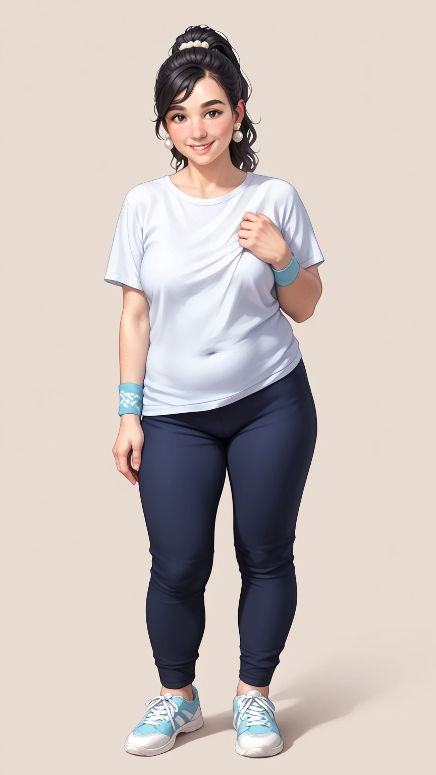 a woman in a blue camisa and black pants posing for a picture, Marinha camisa, dark blue camisa, sport t-camisa, wet t camisa, blue tight tcamisa, roupas esportivas, Marinha, tcamisa, Cinza camisa, roupas esportivas, prana, ad image, wearing a t-camisa, Cinza, mesh camisa, wet tcamisa, camisa, t-camisa