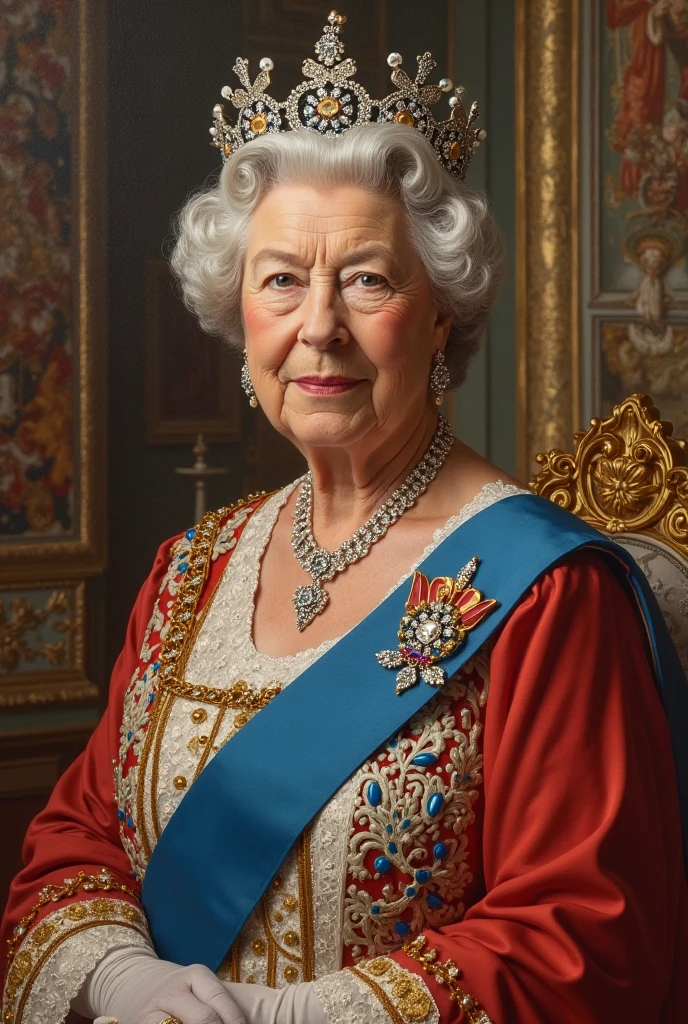 Queen Elizabeth wearing Gucci