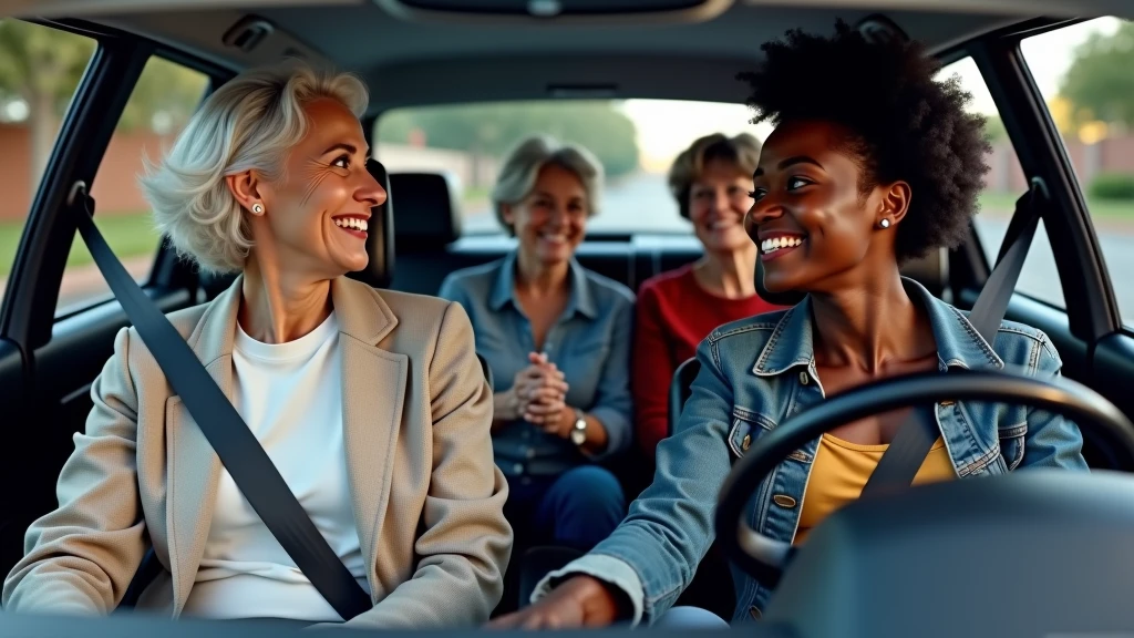 Two beautiful African women  on a white shirt and a black jean trouser sitting and gisting together happily at the back seat of a Lexus rx350 jeep while A serious looking bodyguard is driving them