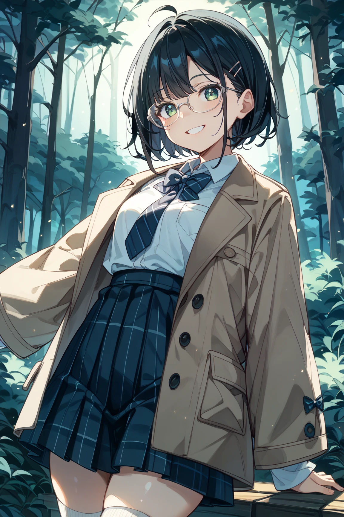 beautiful detailed girl,(masterpiece,best quality,extremely detailed:1.2),((cowboy shot:1.1)),(solo,,kawaii,slender,small breasts:1.25),(pained look:0.8),((white underwear) in ((Torn or School blazer)):2),(dirty:2),blush,shy,weep,standing,(deep forest:1.5),(hug:0.4),rating: general, newest,Sexy face