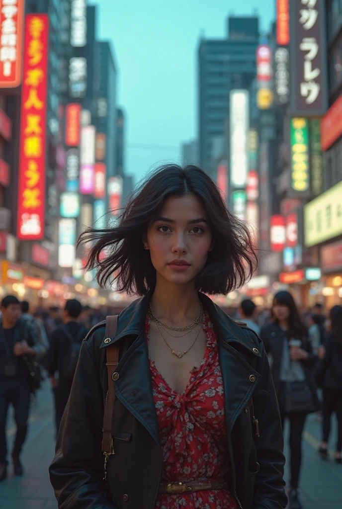 Italian girl in Tokyo, nella folla
