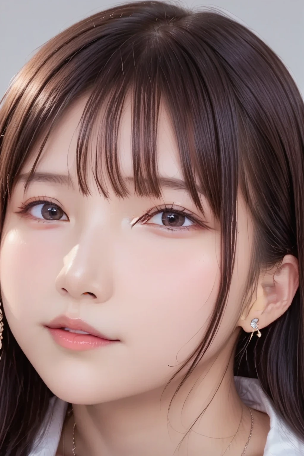 Highest quality, Face Focus, Soft Light, Ultra-high resolution, (Realistic:1.4), RAW Photos,
One of the Japan, alone, cute, (pupil, There&#39;The light in my eyes),  Beautiful face in every detail, (Small Box),(High resolution detail of human skin texture),
(Long Hair),
indoor,
Damask Shirt Dress,
(Portraiture)