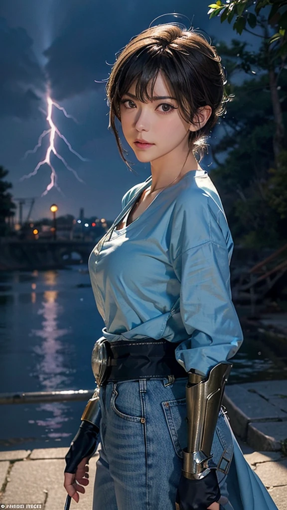 &References;((workshop)), Perfect quality, Fat, Inflated, whole body, Stunning beauty, Jean Favonian, Small ???????, (High quality anime, Makoto Shinkai), anger, blush, Standing on the riverside street next to the village, Place your hand on your ?????, Looking at the audience, No Gauntlets. Short hair blowing in the wind, The background is simple and blue, The gaze is directed downwards at a low angle, Bright lightning.