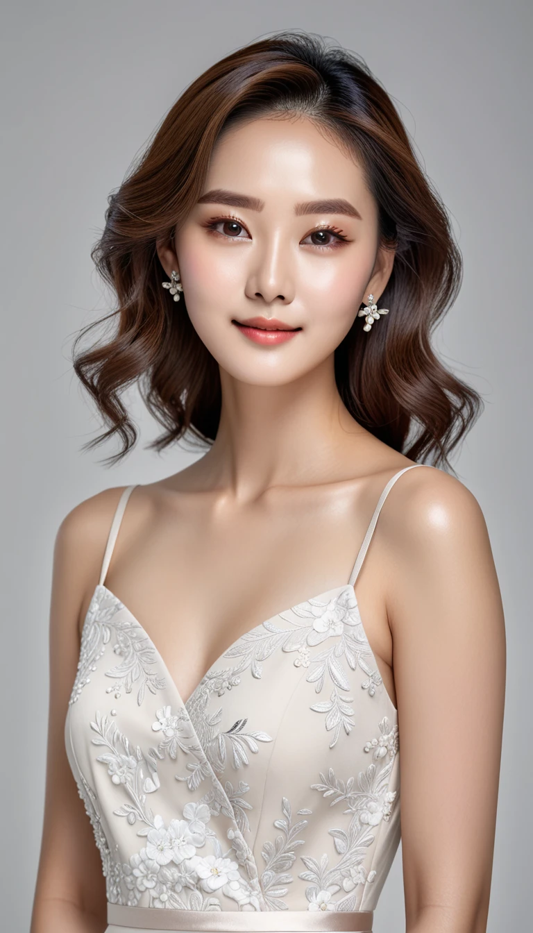 A beauty  girl with asian face and a pimple at up her lips