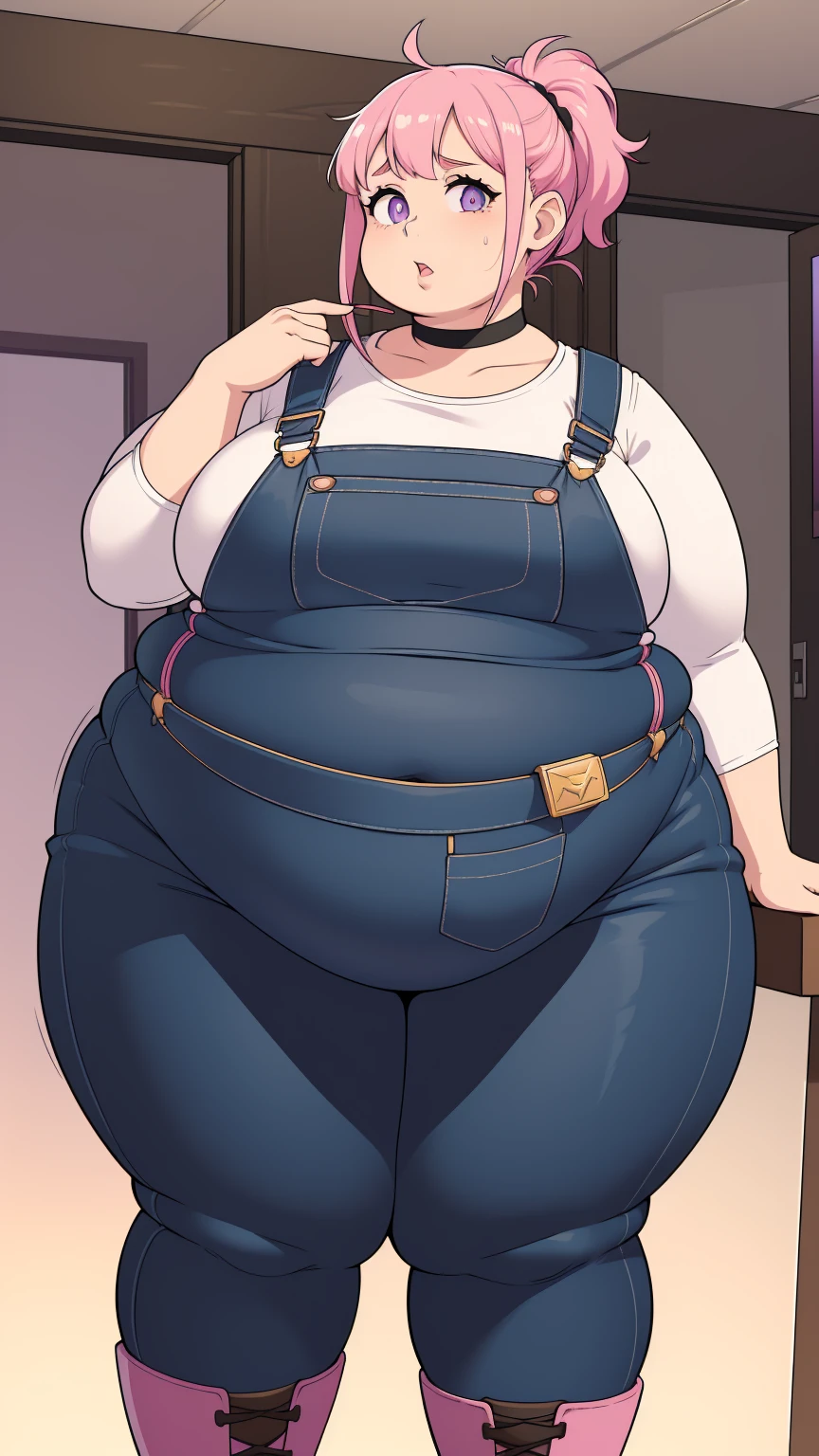 ,illustration of a woman in clothing store, short buttoned blouse with tight red jeans, love handles, belly skinny:1.3, skin indentation, deep skin, best quality, extremely high resolution, sharp focus, dynamic, inside a clothing store (creativity:1.3), chubby belly bulge, Norman Rockwell style