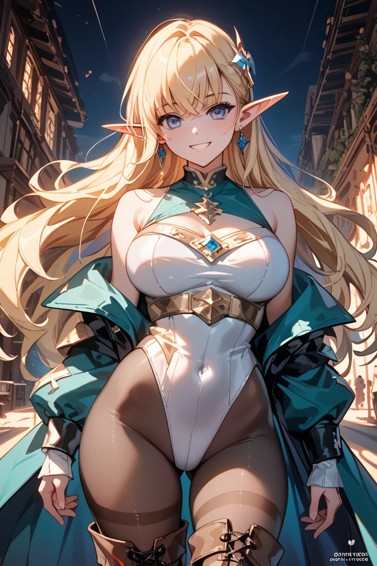 mature,anime,elf,woman,blonde,tall,SFW busty,voluptuous,SFW huge breasts,curvy,intricate detailed long dress,mint green eyes