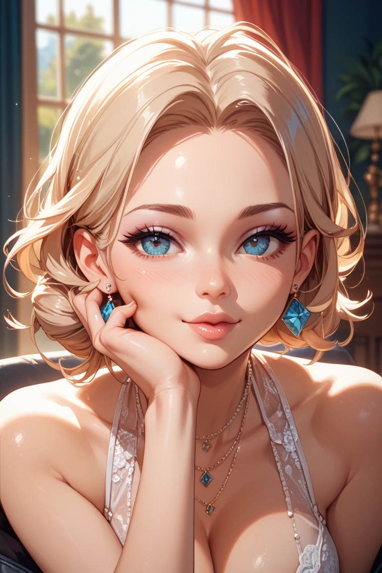 beautiful girl kisses man's cheek