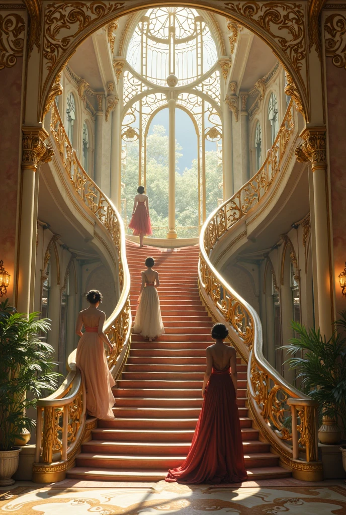 Staircase of an apartment house in Art Nouveau style 