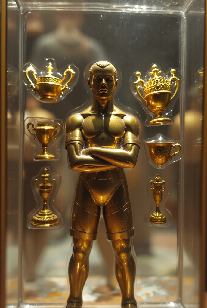 A trophy with the figure of Luis Diaz