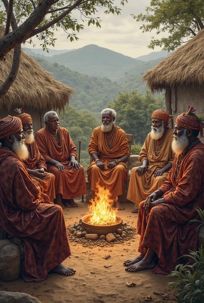 African village elders in a meeting 